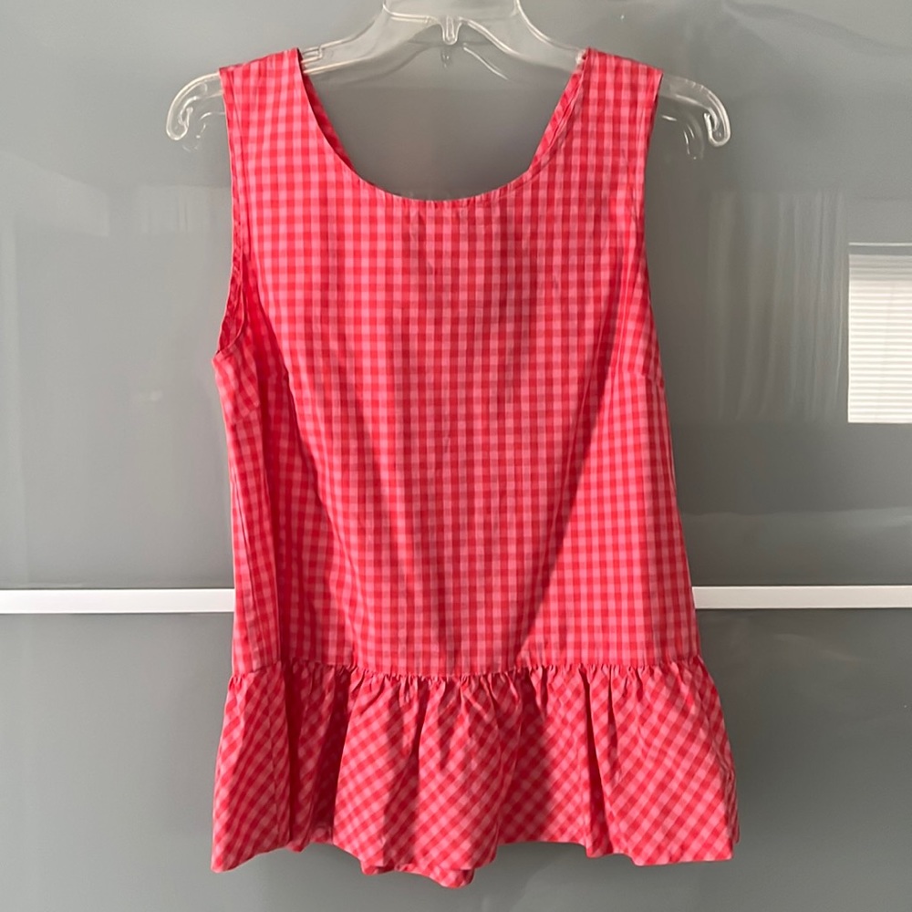 J. Crew Pink Buffalo Plaid Blouse